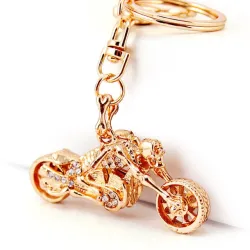 Skeleton & moto - Crystal keychain